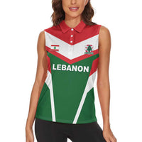 Custom Lebanon Rugby Women Sleeveless Polo Shirt Go Champions - Wonder Print Shop