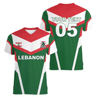 Custom Lebanon Rugby Women V-Neck T-Shirt Go Champions - Wonder Print Shop