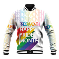 Happy Pride Month Baseball Jacket White Vibe LT6 - Wonder Print Shop