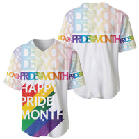 Happy Pride Month Baseball Jersey White Vibe LT6 - Wonder Print Shop
