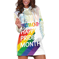 Happy Pride Month Hoodie Dress White Vibe LT6 - Wonder Print Shop