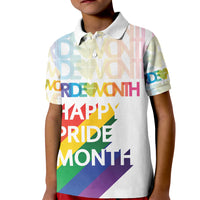 Happy Pride Month Kid Polo Shirt White Vibe LT6 - Wonder Print Shop