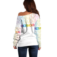 Happy Pride Month Off Shoulder Sweater White Vibe LT6 - Wonder Print Shop