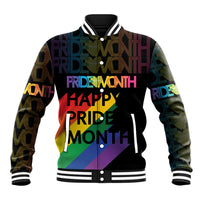 Happy Pride Month Baseball Jacket Black Vibe LT6 - Wonder Print Shop
