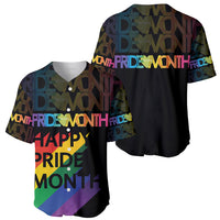 Happy Pride Month Baseball Jersey Black Vibe LT6 - Wonder Print Shop