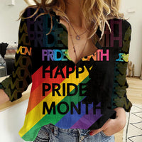 Happy Pride Month Women Casual Shirt Black Vibe LT6 - Wonder Print Shop