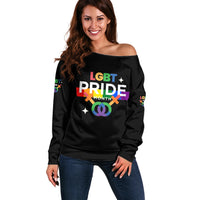 LGBT Lesbian Off Shoulder Sweater Pride LT6 - Wonder Print Shop