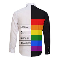 LGBT Pantone Long Sleeve Button Shirt Pride LT6 - Wonder Print Shop