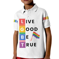LGBT Live Good Be True Kid Polo Shirt White Vibe LT6 - Wonder Print Shop