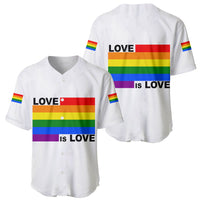 Pride Month Love Is Love Baseball Jersey White Vibe LT6 - Wonder Print Shop
