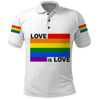 Pride Month Love Is Love Polo Shirt White Vibe LT6 - Wonder Print Shop