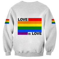 Pride Month Love Is Love Sweatshirt White Vibe LT6 - Wonder Print Shop