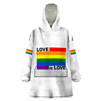 Pride Month Love Is Love Wearable Blanket Hoodie White Vibe LT6 - Wonder Print Shop
