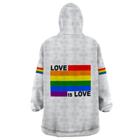 Pride Month Love Is Love Wearable Blanket Hoodie White Vibe LT6 - Wonder Print Shop