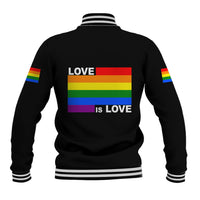 Pride Month Love Is Love Baseball Jacket Black Vibe LT6 - Wonder Print Shop