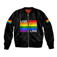 Pride Month Love Is Love Bomber Jacket Black Vibe LT6 - Wonder Print Shop