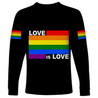 Pride Month Love Is Love Long Sleeve Shirt Black Vibe LT6 - Wonder Print Shop