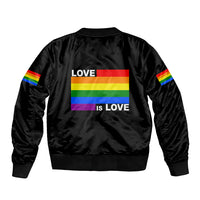 Pride Month Love Is Love Sleeve Zip Bomber Jacket Black Vibe LT6 - Wonder Print Shop