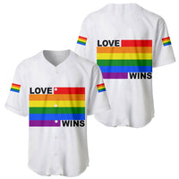 Pride Month Love Wins Baseball Jersey White Vibe LT6 - Wonder Print Shop