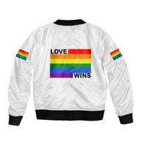 Pride Month Love Wins Bomber Jacket White Vibe LT6 - Wonder Print Shop