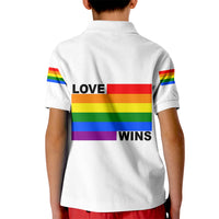 Pride Month Love Wins Kid Polo Shirt White Vibe LT6 - Wonder Print Shop