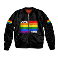 Pride Month Love Wins Bomber Jacket Black Vibe LT6 - Wonder Print Shop