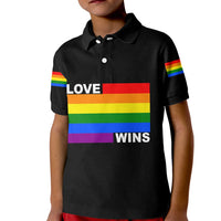Pride Month Love Wins Kid Polo Shirt Black Vibe LT6 - Wonder Print Shop