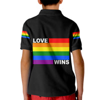 Pride Month Love Wins Kid Polo Shirt Black Vibe LT6 - Wonder Print Shop