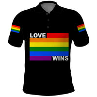 Pride Month Love Wins Polo Shirt Black Vibe LT6 - Wonder Print Shop