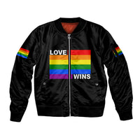 Pride Month Love Wins Sleeve Zip Bomber Jacket Black Vibe LT6 - Wonder Print Shop
