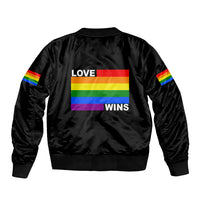 Pride Month Love Wins Sleeve Zip Bomber Jacket Black Vibe LT6 - Wonder Print Shop