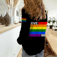 Pride Month Love Wins Women Casual Shirt Black Vibe LT6 - Wonder Print Shop