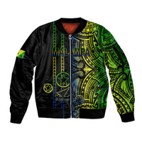 Custom Vanuatu Malampa Sleeve Zip Bomber Jacket Polynesian Tribal LT6 - Wonder Print Shop