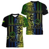Custom Vanuatu Malampa Women V Neck T Shirt Polynesian Tribal LT6 - Wonder Print Shop