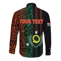 Custom Vanuatu Penama Long Sleeve Button Shirt Polynesian Tribal LT6 - Wonder Print Shop