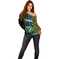 Custom Vanuatu Torba Off Shoulder Sweater Polynesian Tribal LT6 - Wonder Print Shop