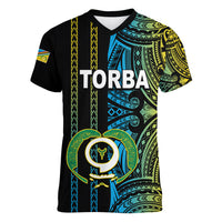 Custom Vanuatu Torba Women V Neck T Shirt Polynesian Tribal LT6 - Wonder Print Shop