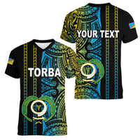 Custom Vanuatu Torba Women V Neck T Shirt Polynesian Tribal LT6 - Wonder Print Shop