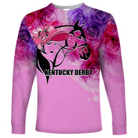 Kentucky Horse Racing Long Sleeve Shirt Derby Girl Pink Style LT6 - Wonder Print Shop