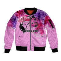 Kentucky Horse Racing Sleeve Zip Bomber Jacket Derby Girl Pink Style LT6 - Wonder Print Shop