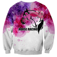 Kentucky Horse Racing Sweatshirt Derby Girl LT6 - Wonder Print Shop