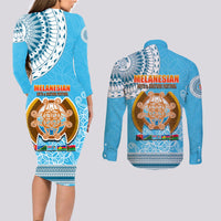 Fiji Couples Matching Long Sleeve Bodycon Dress and Long Sleeve Button Shirts Melanesian Festival 2023 LT6 - Wonder Print Shop