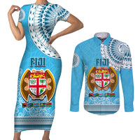 Fiji Couples Matching Short Sleeve Bodycon Dress and Long Sleeve Button Shirts Melanesian Festival 2023 LT6 - Wonder Print Shop