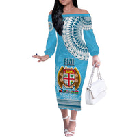 Fiji Off The Shoulder Long Sleeve Dress Melanesian Festival 2023 LT6 - Wonder Print Shop