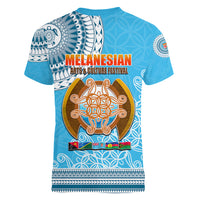 Fiji Women V Neck T Shirt Melanesian Festival 2023 LT6 - Wonder Print Shop