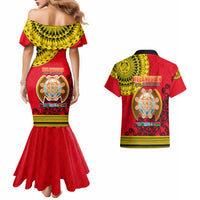 Papua New Guinea Couples Matching Mermaid Dress And Hawaiian Shirt Melanesian Festival 2023 LT6 - Wonder Print Shop