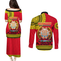 Papua New Guinea Couples Matching Puletasi Dress and Long Sleeve Button Shirts Melanesian Festival 2023 LT6 - Wonder Print Shop