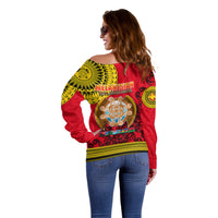 Papua New Guinea Off Shoulder Sweater Melanesian Festival 2023 LT6 - Wonder Print Shop