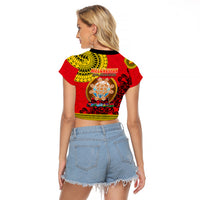 Papua New Guinea Raglan Cropped T Shirt Melanesian Festival 2023 LT6 - Wonder Print Shop
