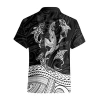 Polynesian Tribal Hawaiian Shirt with Sharks Tattoo White LT6 - Wonder Print Shop